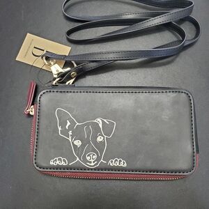 Ellen DeGeneres dog black wallet crossbody